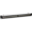 CANFORD CAT6A RJ45 PRO PATCH PANEL 1U 1x24 FEEDTHROUGH, Screened, black