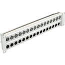 CANFORD CONNECT XLR TERMINATION PANEL 2U Angled 1x16 Canford XLRF (t), 1x16 Canford XLRM (b), grey