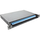 LC SM PANEL, 48 way (24x Duplex) 1U with sliding tray and fibre management, black