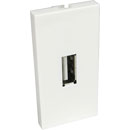 CANFORD AV MODULE Economy, USB Type A socket, pigtail type, half module, white