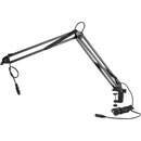 K&M 23850 ADJUSTABLE MIC ARM Internally wired, 460 to 960mm extension, 0.8kg capacity, black