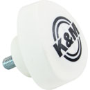 K&M 01-82-763-57 SPARE SCREW KNOB M8 x 16/33mm, with K&M logo, white