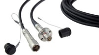 CANFORD SMPTE311M HYBRID FIBRE CAMERA CABLE ASSEMBLIES With Lemo panel type connectors and Canford 9.2mm cable