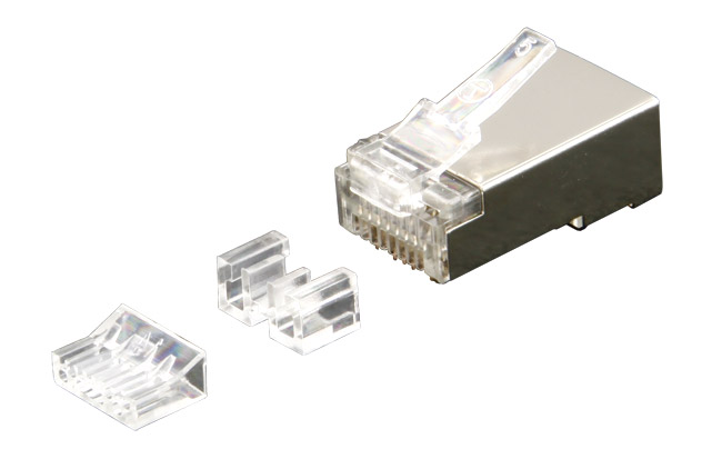 RJ45 PLUG 8P8CSXL Cat 6/6A shielded, for large cables max 8mm O.D. and  1.5mm conductor insulation