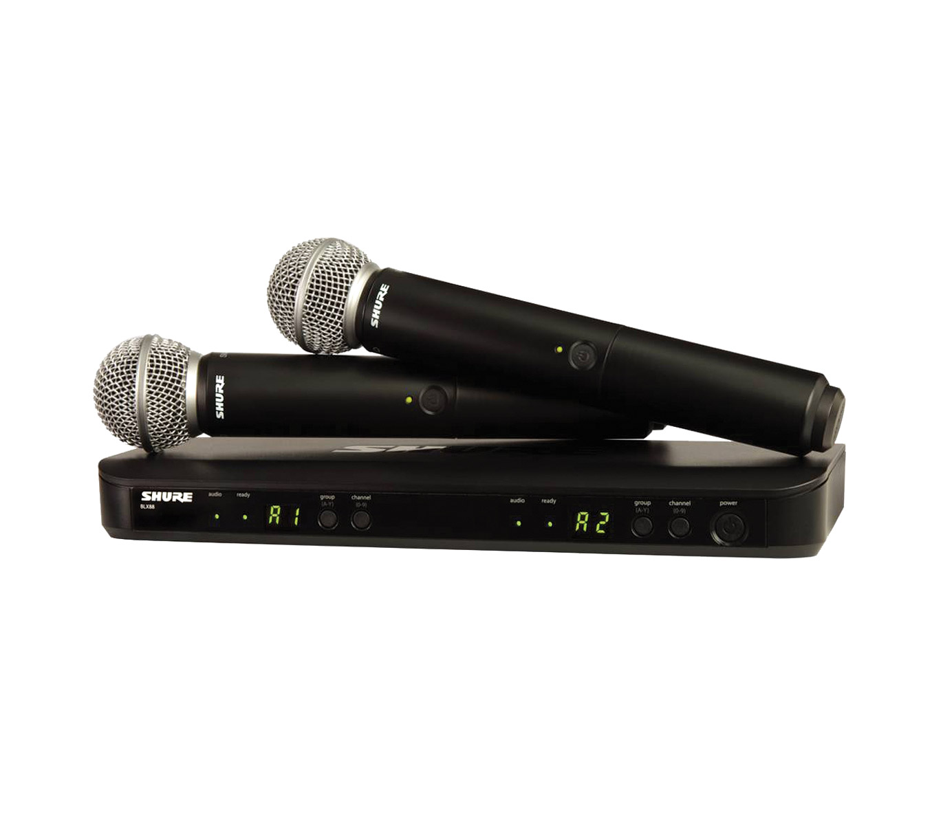 SHURE BLX288 SM58 RADIOMIC SYSTEM Dual handheld SM58 capsules 606 630MHz K3E