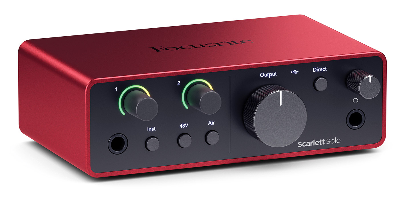 FOCUSRITE SCARLETT SOLO 4TH GEN AUDIO INTERFACE 2x2, USB-C, 1x mic preamp